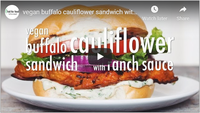vegan buffalo cauliflower sandwich with ranch sauce | hot for f