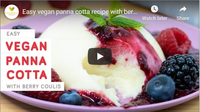 Easy vegan panna cotta recipe with berry coulis - 4 ingredients