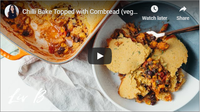 Chilli Bake Topped with Cornbread (vegan)