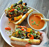 VEGAN ROASTED VEGETABLE SUBS WITH CREAMY FRENCH DRESSING