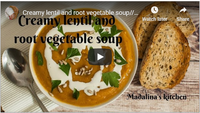 Creamy lentil and root vegetable soup\/\/ Fall vegan recipes