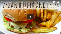 Low Fat Vegan Burger and Fries
